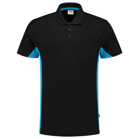 Tricorp Poloshirt Bicolor Borstzak 202002 Black Poloshirts BlackTurquoise / 3XL,BlackTurquoise / L,BlackTurquoise / M,BlackTurquoise / S,BlackTurquoise / XL,BlackTurquoise / XS,BlackTurquoise / XXL