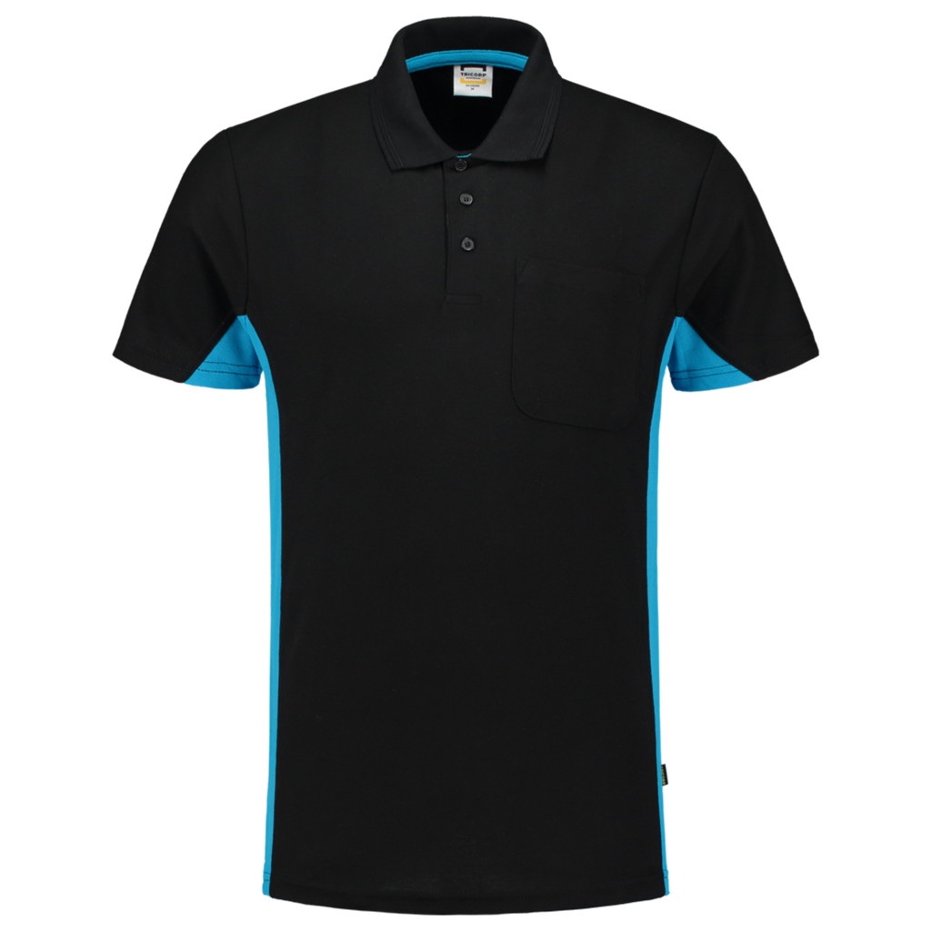 Tricorp Poloshirt Bicolor Borstzak 202002 Black Poloshirts BlackTurquoise / 3XL,BlackTurquoise / L,BlackTurquoise / M,BlackTurquoise / S,BlackTurquoise / XL,BlackTurquoise / XS,BlackTurquoise / XXL