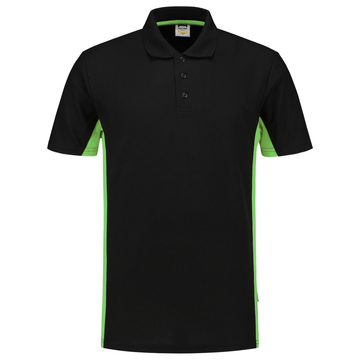 Tricorp Poloshirt Bicolor 202002 Black Poloshirts BlackLime / 3XL,BlackLime / L,BlackLime / M,BlackLime / S,BlackLime / XL,BlackLime / XS,BlackLime / XXL