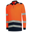 Tricorp Poloshirt High Vis Bicolor Lange Mouw 203008 Chocolate Poloshirts FluororangeInk / XS,FluororangeInk / S,FluororangeInk / M,FluororangeInk / L,FluororangeInk / XL,FluororangeInk / XXL,FluororangeInk / 3XL,FluororangeInk / 4XL