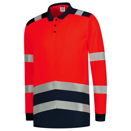 Tricorp Poloshirt High Vis Bicolor Lange Mouw 203008 Black Poloshirts FluorredInk / XS,FluorredInk / S,FluorredInk / M,FluorredInk / L,FluorredInk / XL,FluorredInk / XXL,FluorredInk / 3XL,FluorredInk / 4XL