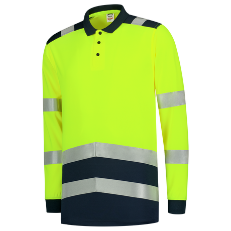 Tricorp Poloshirt High Vis Bicolor Lange Mouw 203008 Black Poloshirts FluoryellowInk / XS,FluoryellowInk / S,FluoryellowInk / M,FluoryellowInk / L,FluoryellowInk / XL,FluoryellowInk / XXL,FluoryellowInk / 3XL,FluoryellowInk / 4XL