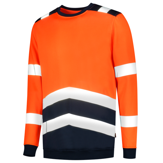 Tricorp Sweater High Vis Bicolor 303004 Black Sweaters FluororangeInk / XS,FluororangeInk / S,FluororangeInk / M,FluororangeInk / L,FluororangeInk / XL,FluororangeInk / XXL,FluororangeInk / 3XL,FluororangeInk / 4XL