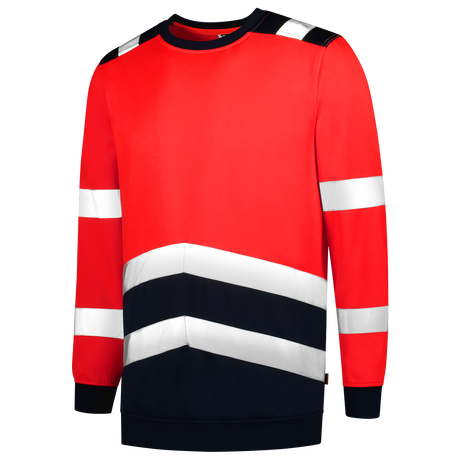 Tricorp Sweater High Vis Bicolor 303004 Orange Red Sweaters FluorredInk / XS,FluorredInk / S,FluorredInk / M,FluorredInk / L,FluorredInk / XL,FluorredInk / XXL,FluorredInk / 3XL,FluorredInk / 4XL