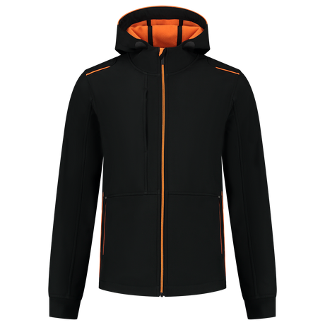 Tricorp Softshell Capuchon Accent 402705 Black Jassen BlackOrange / 3XL,BlackOrange / L,BlackOrange / M,BlackOrange / S,BlackOrange / XL,BlackOrange / XS,BlackOrange / XXL