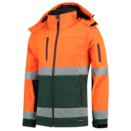 Tricorp Softshell ISO20471 Bicolor 403007 Dark Slate Gray Jassen FluororangeGreen / XS,FluororangeGreen / S,FluororangeGreen / M,FluororangeGreen / L,FluororangeGreen / XL,FluororangeGreen / XXL,FluororangeGreen / 3XL,FluororangeGreen / 4XL