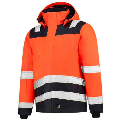 Tricorp Midi Parka High Vis Bicolor 403023 Tomato Jassen FluororangeInk / XS,FluororangeInk / S,FluororangeInk / M,FluororangeInk / L,FluororangeInk / XL,FluororangeInk / XXL,FluororangeInk / 3XL,FluororangeInk / 4XL
