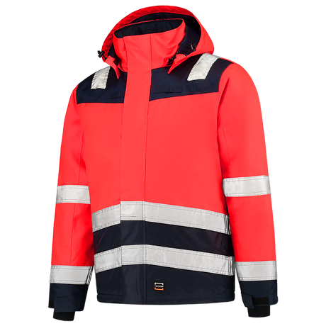 Tricorp Midi Parka High Vis Bicolor 403023 Tomato Jassen FluorredInk / XS,FluorredInk / S,FluorredInk / M,FluorredInk / L,FluorredInk / XL,FluorredInk / XXL,FluorredInk / 3XL,FluorredInk / 4XL